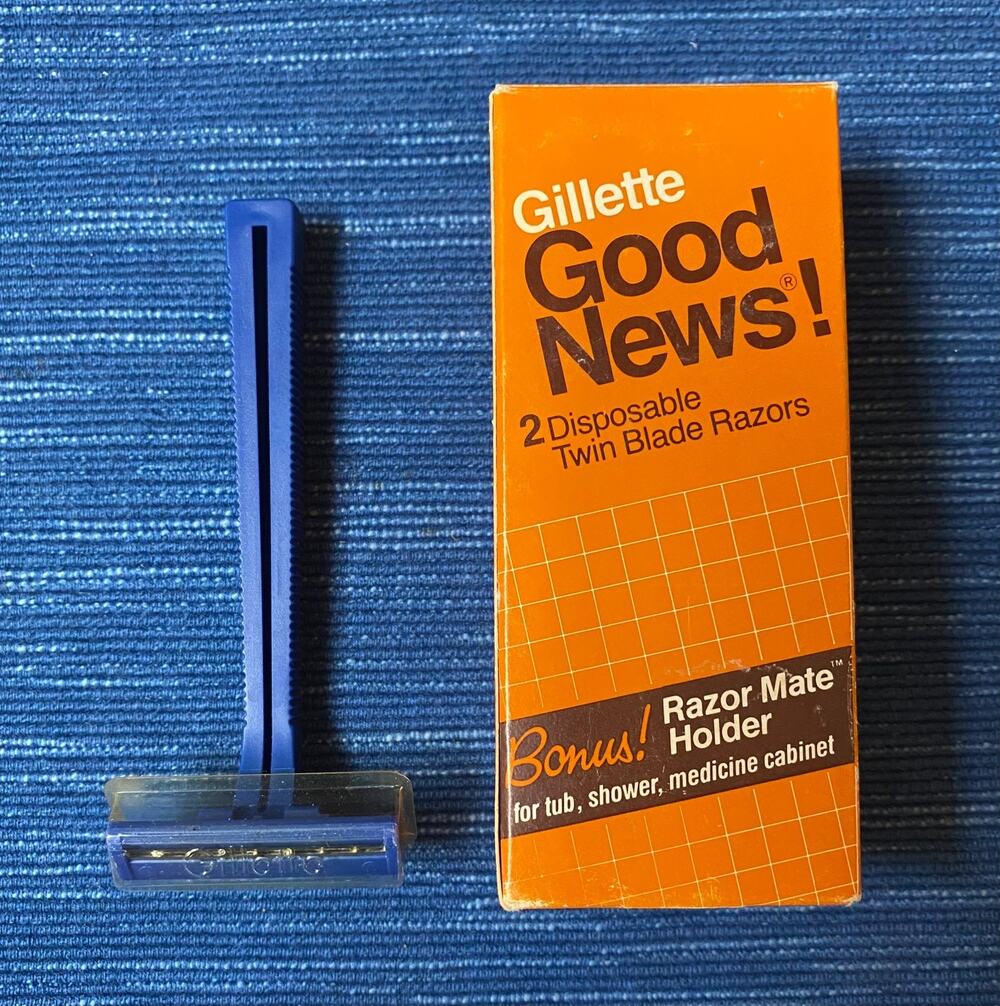 Vtg Gillette Good News Razor Shaver Disposable Box Promo Trial Retro Prop 61B